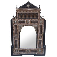 Handcrafted Moroccan Egyptian Mother of Pearl Inlay Wood Wall Mirror Frame   362309856486